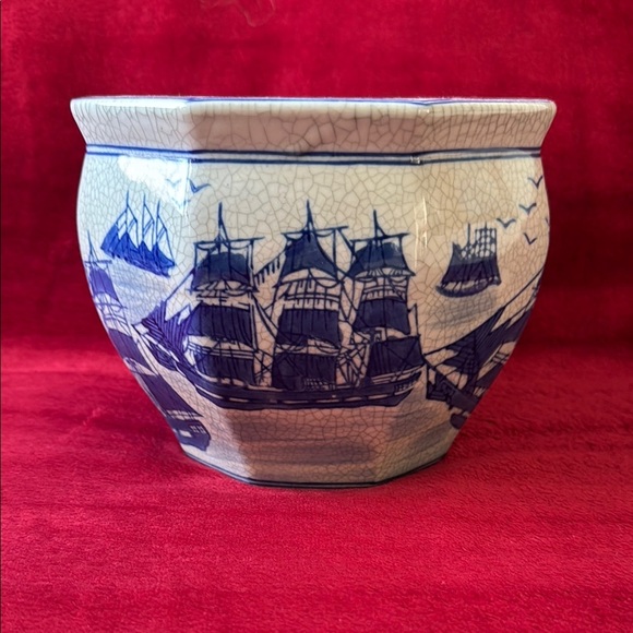 Seymour Mann, Vintage Blue and White Nautical Vase - Picture 2 of 7